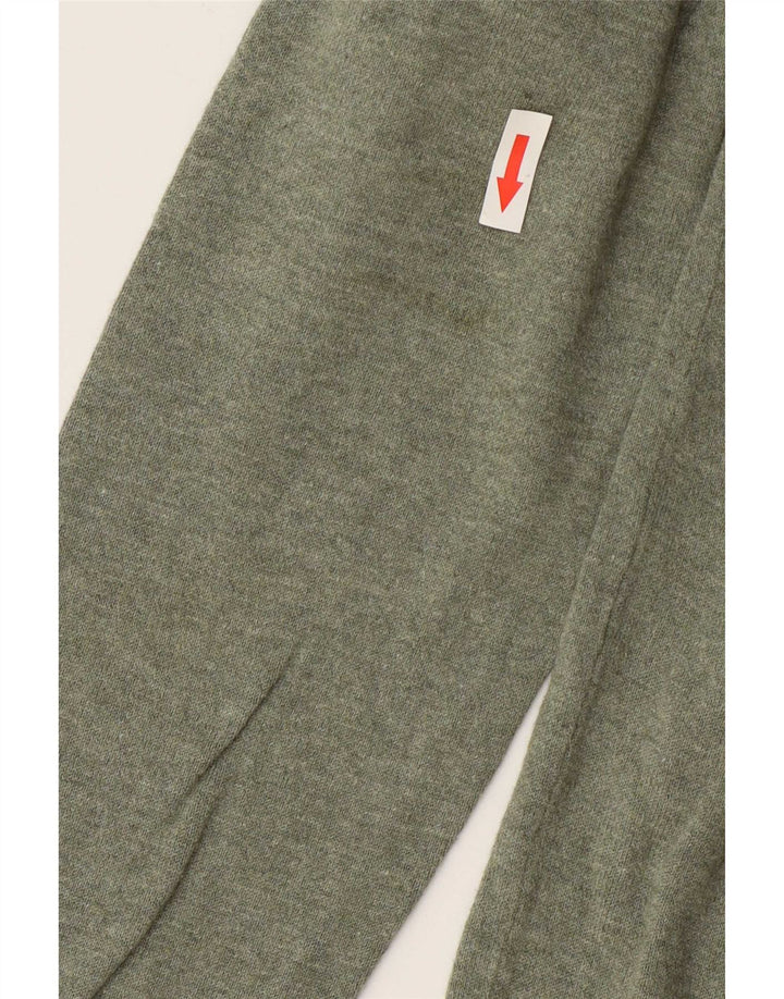 Zara Mens V-Neck Jumper Sweater Large Green