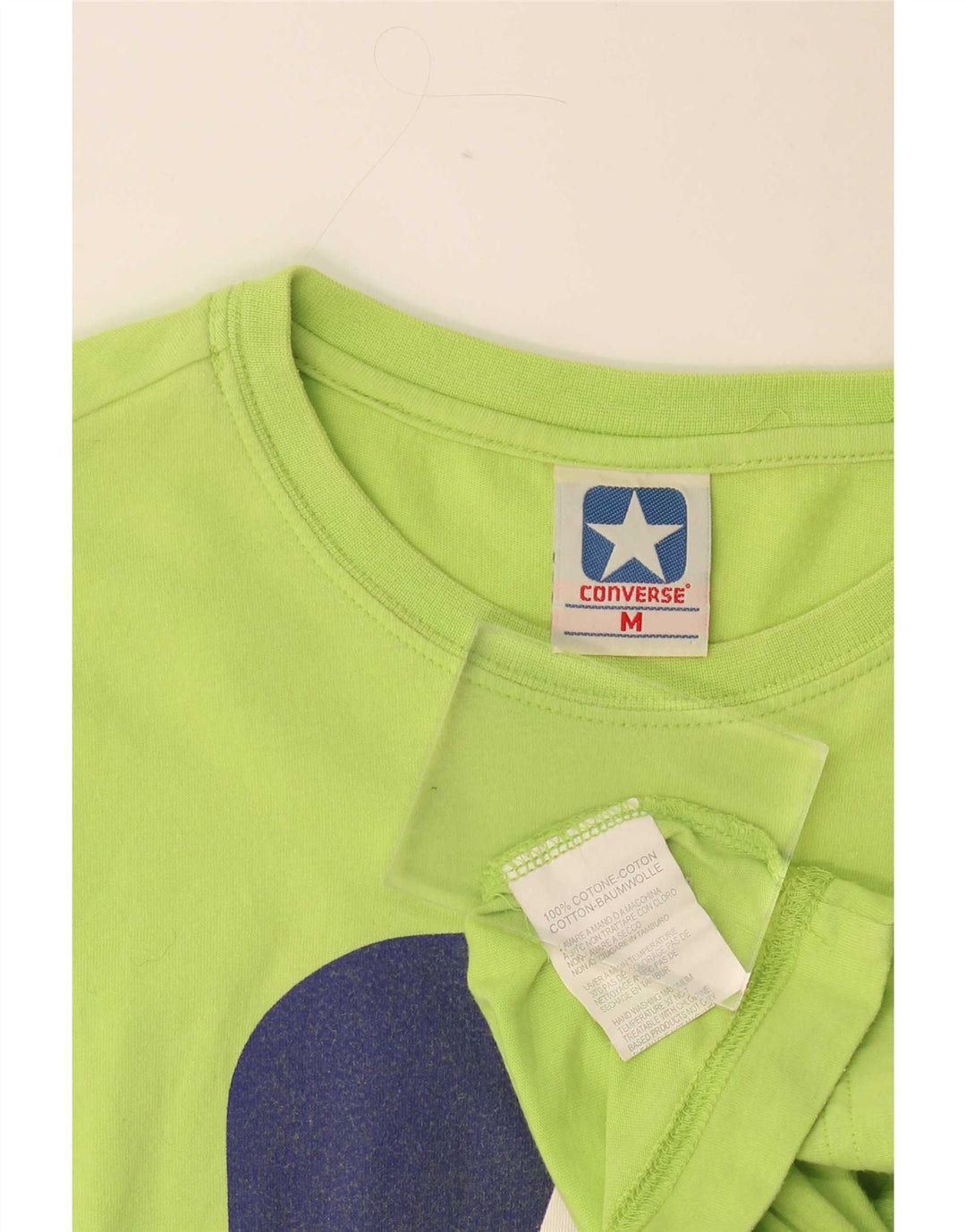 Converse Mens Graphic T-Shirt Top Medium Green Cotton