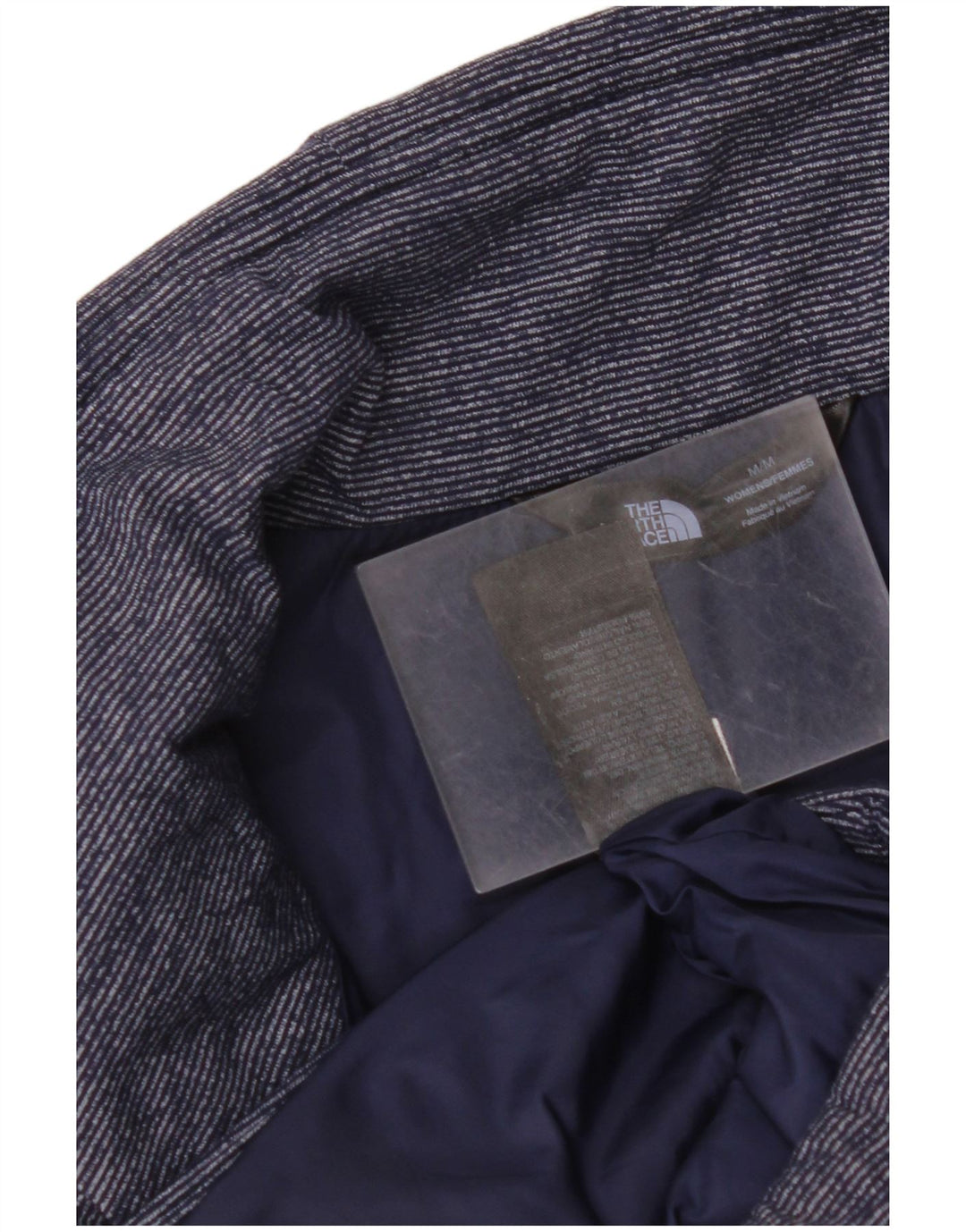 THE NORTH FACE Womens Padded Gilet UK 14 Medium Navy Blue Pinstripe