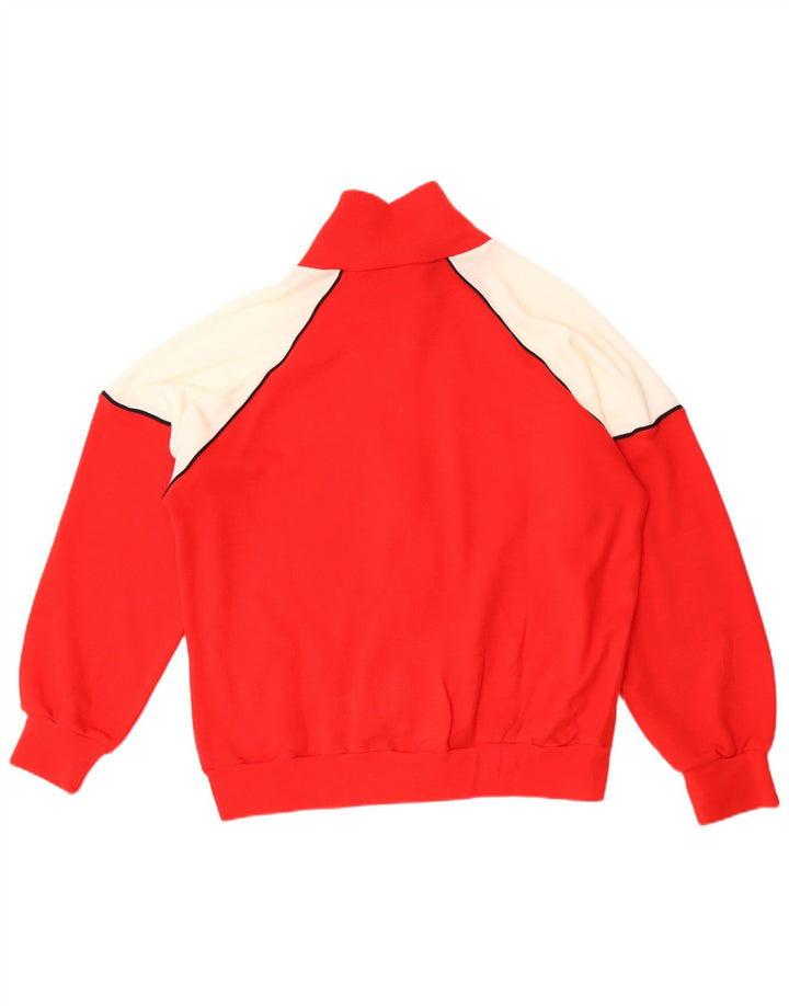 Ennerre Mens Tracksuit Top Jacket IT 52 Large Red Colourblock Acrylic