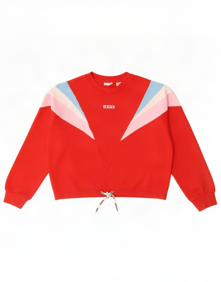 Levi's Womens Oversized Sweatshirt Jumper UK 14 Medium Red Colourblock