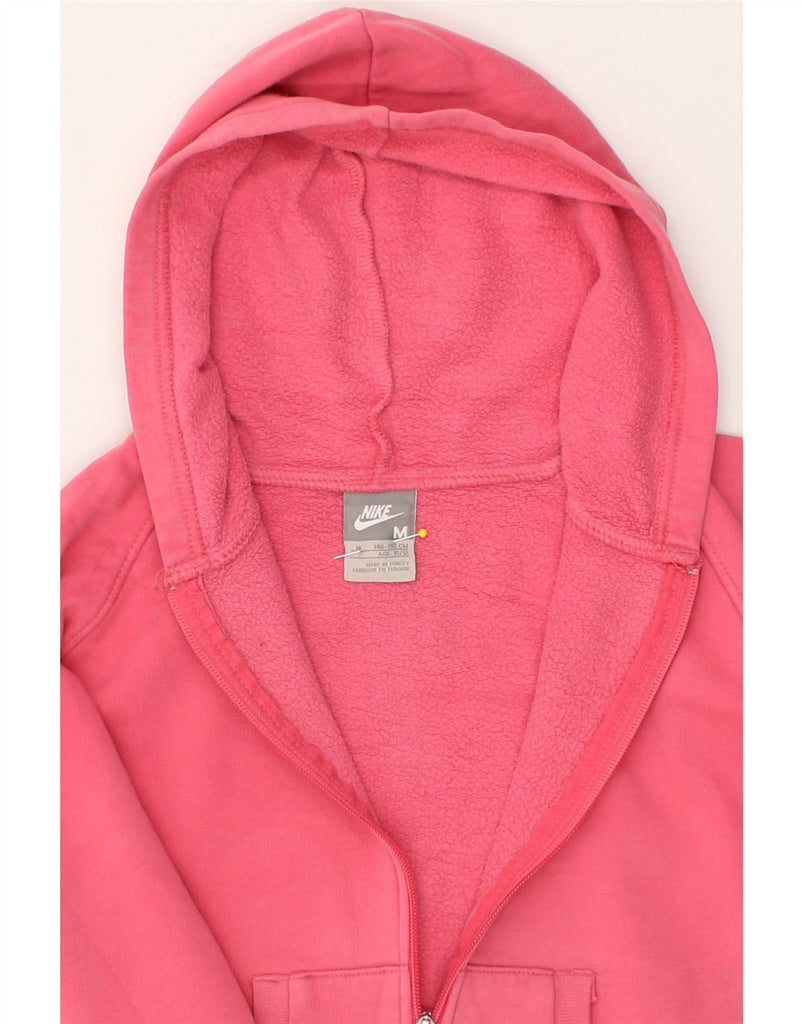 NIKE Girls Zip Hoodie Sweater 10-11 Years Medium Pink Cotton | Vintage Nike | Thrift | Second-Hand Nike | Used Clothing | Messina Hembry 