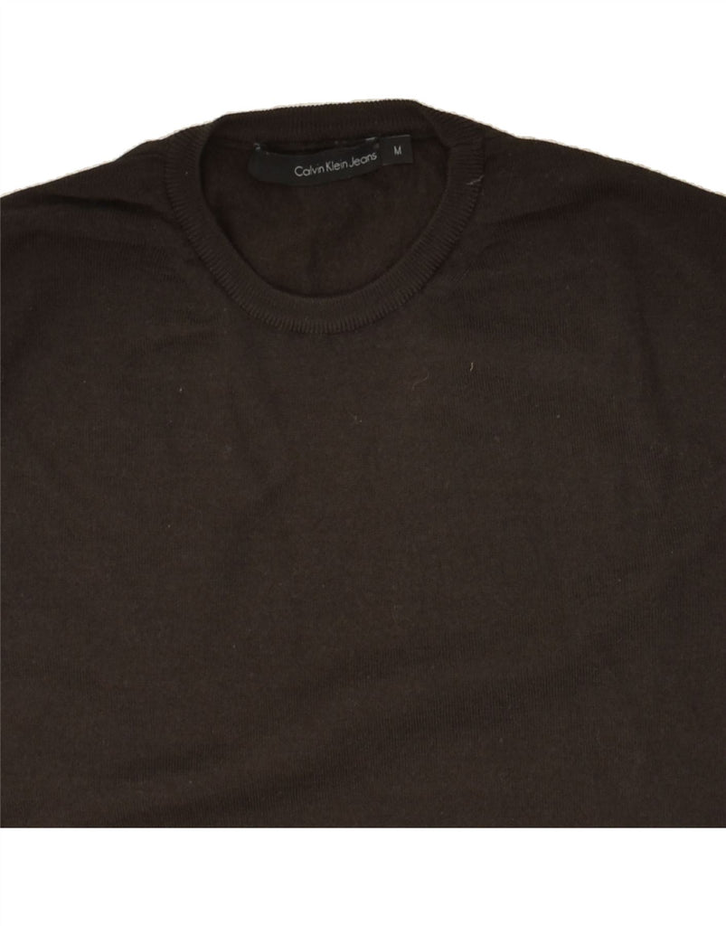 CALVIN KLEIN Mens Crew Neck Jumper Sweater Medium Brown Wool | Vintage Calvin Klein | Thrift | Second-Hand Calvin Klein | Used Clothing | Messina Hembry 