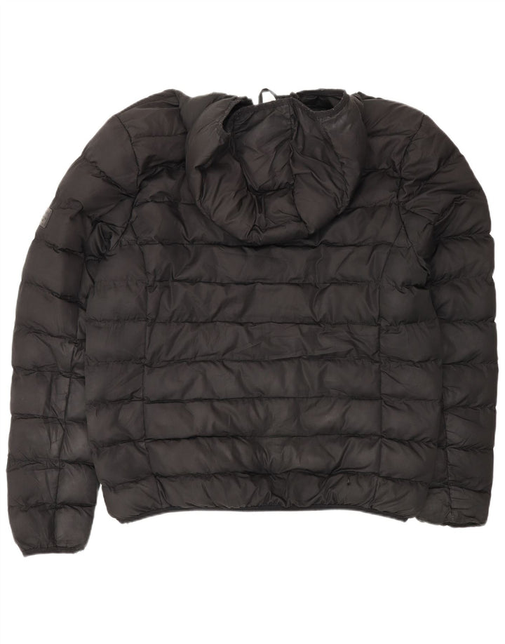 French Connection Mens Hooded Padded Jacket UK 40 Large Black