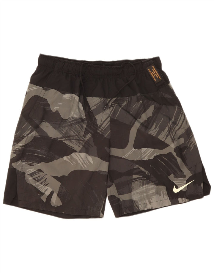NIKE Mens Dri Fit Sport Shorts Large  Black Camouflage Polyester