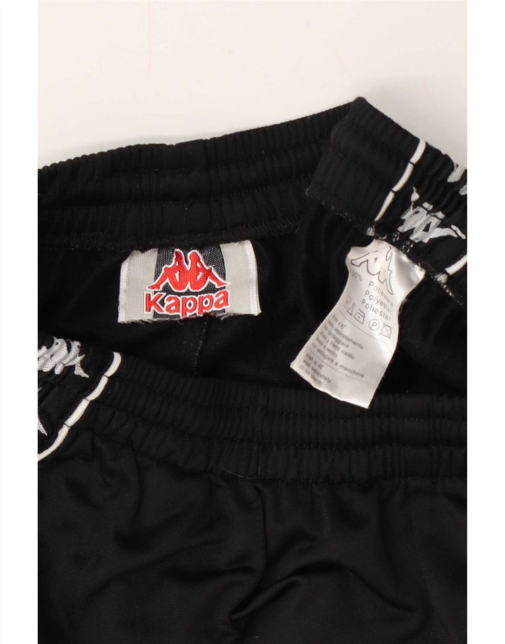 Kappa Boys Graphic Tracksuit Trousers 7-8 Years Black Polyester