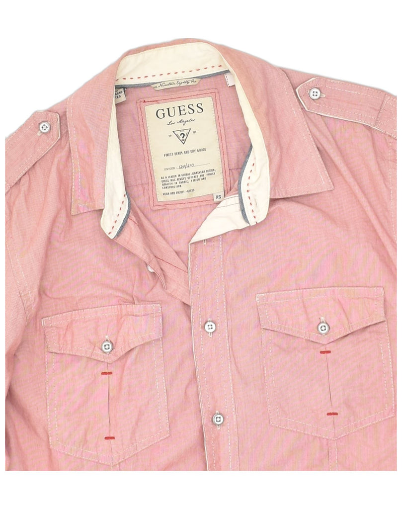 GUESS Mens Shirt XS Pink Cotton | Vintage Guess | Thrift | Second-Hand Guess | Used Clothing | Messina Hembry 