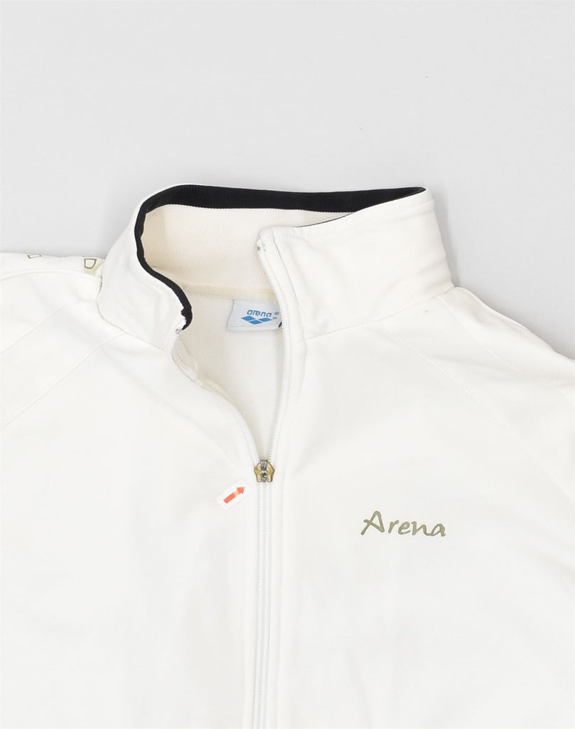 ARENA Womens Tracksuit Top Jacket UK 14 Medium White Polyamide | Vintage Arena | Thrift | Second-Hand Arena | Used Clothing | Messina Hembry 