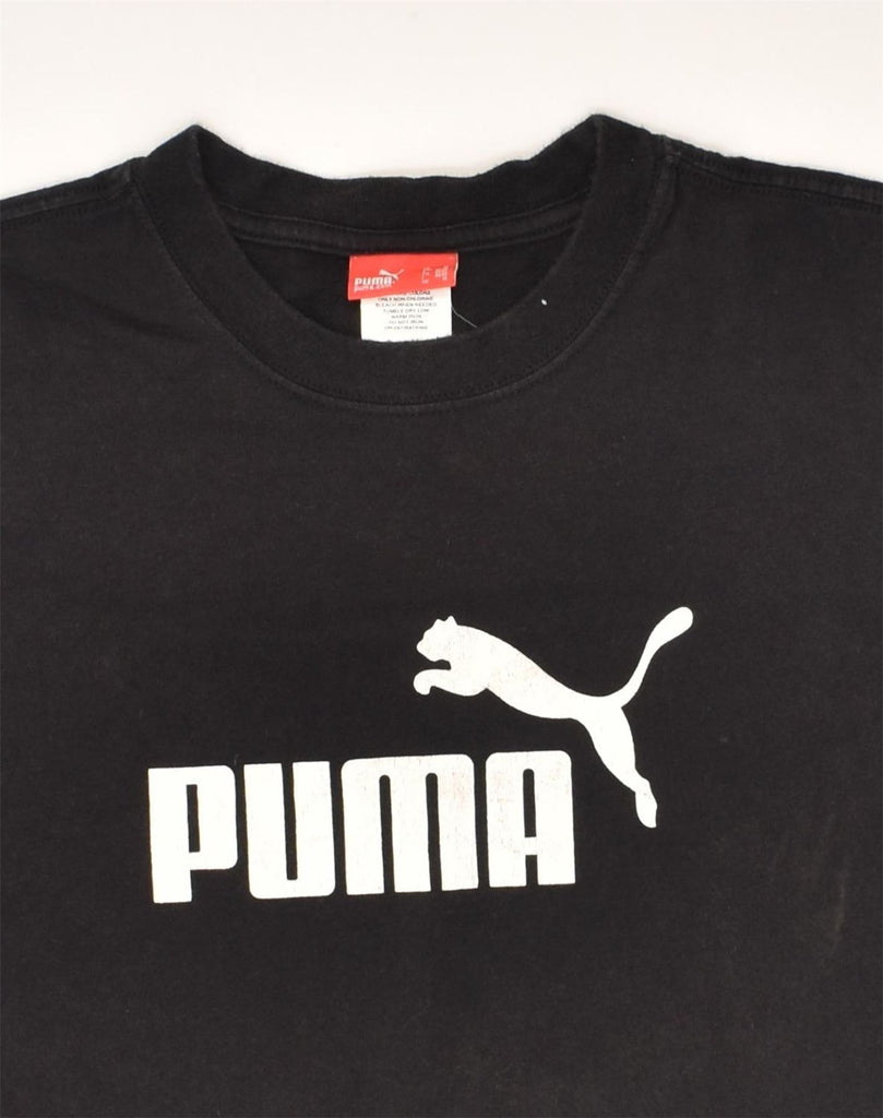 PUMA Mens Graphic T-Shirt Top Medium Black Cotton | Vintage Puma | Thrift | Second-Hand Puma | Used Clothing | Messina Hembry 