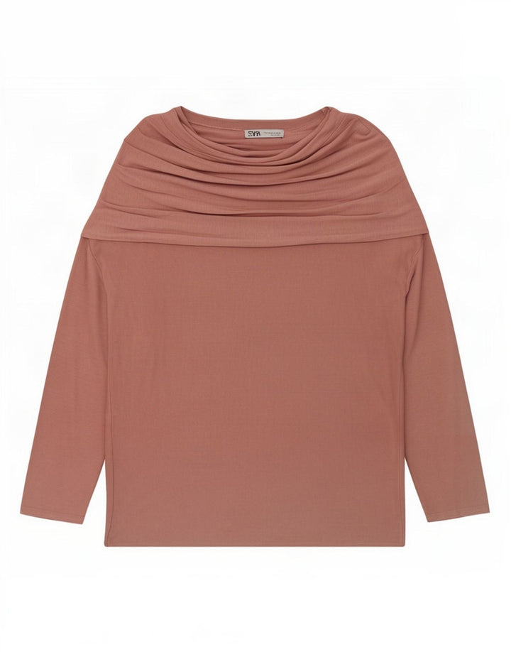 Zara Womens Oversized Top Long Sleeve UK 10 Small Pink Lyocell