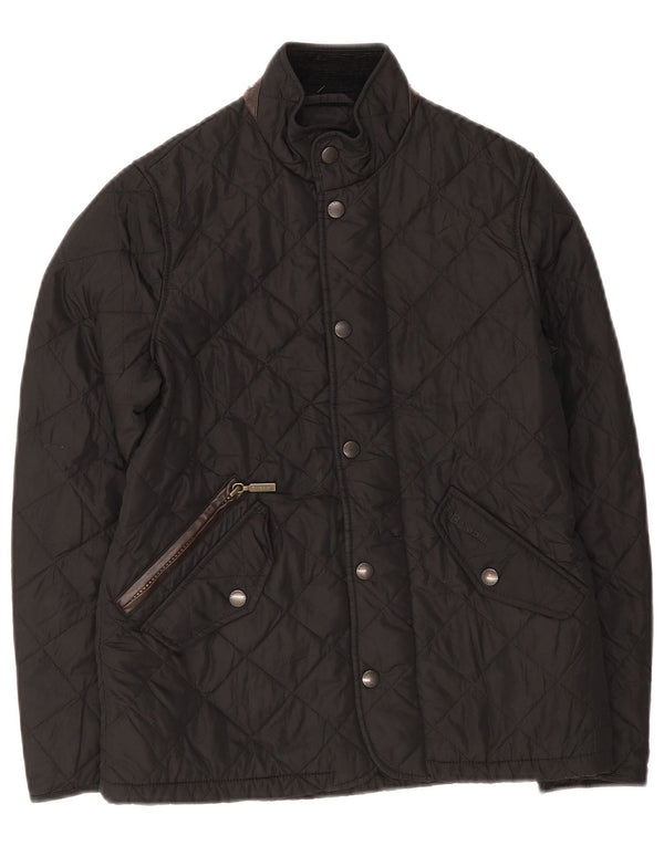 Barbour Boys Quilted Jacket 10-11 Years Large Black
