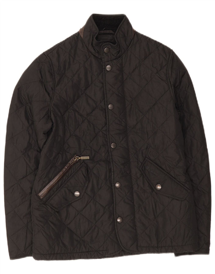 Barbour Boys Quilted Jacket 10-11 Years Large Black