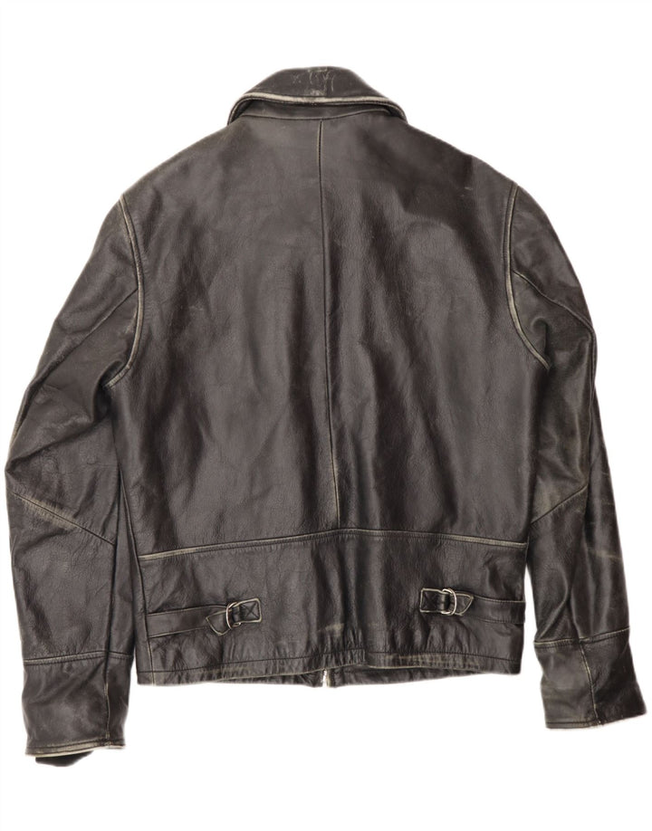 Bomb Boogie Womens Leather Jacket UK 14 Medium Black Leather