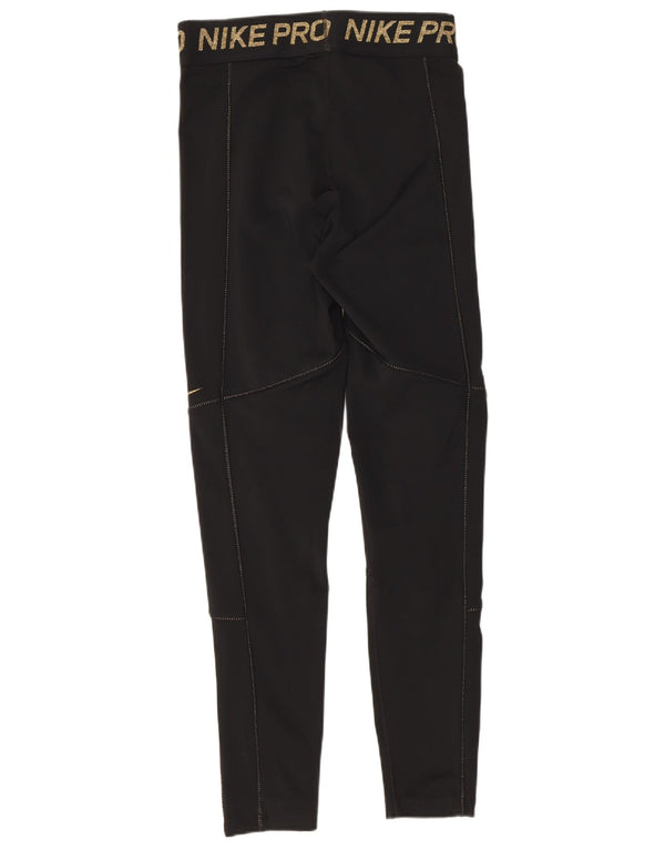 Nike Womens Dri Fit Graphic Leggings UK 12 Medium Black