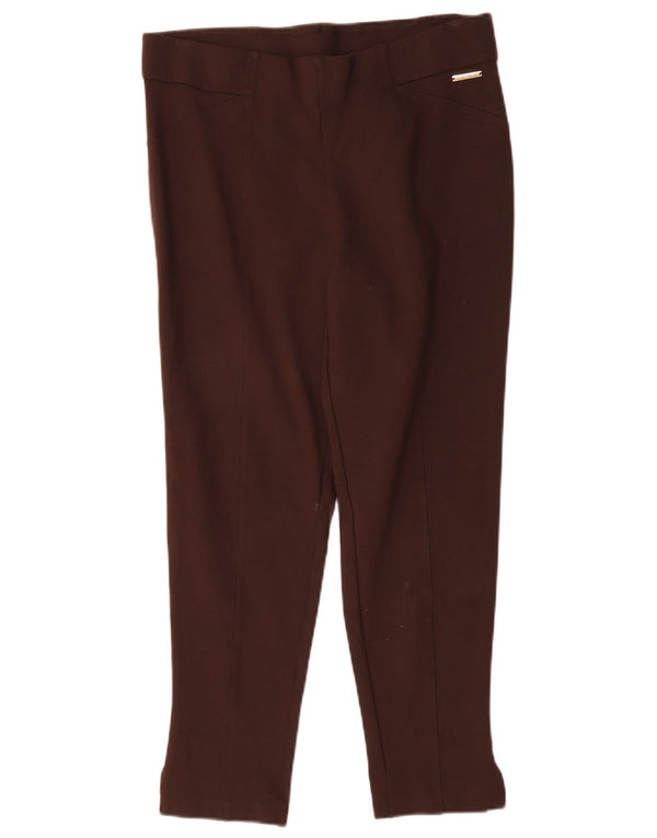 Michael Kors Womens Slim Casual Trousers Large W32 L26 Brown Viscose