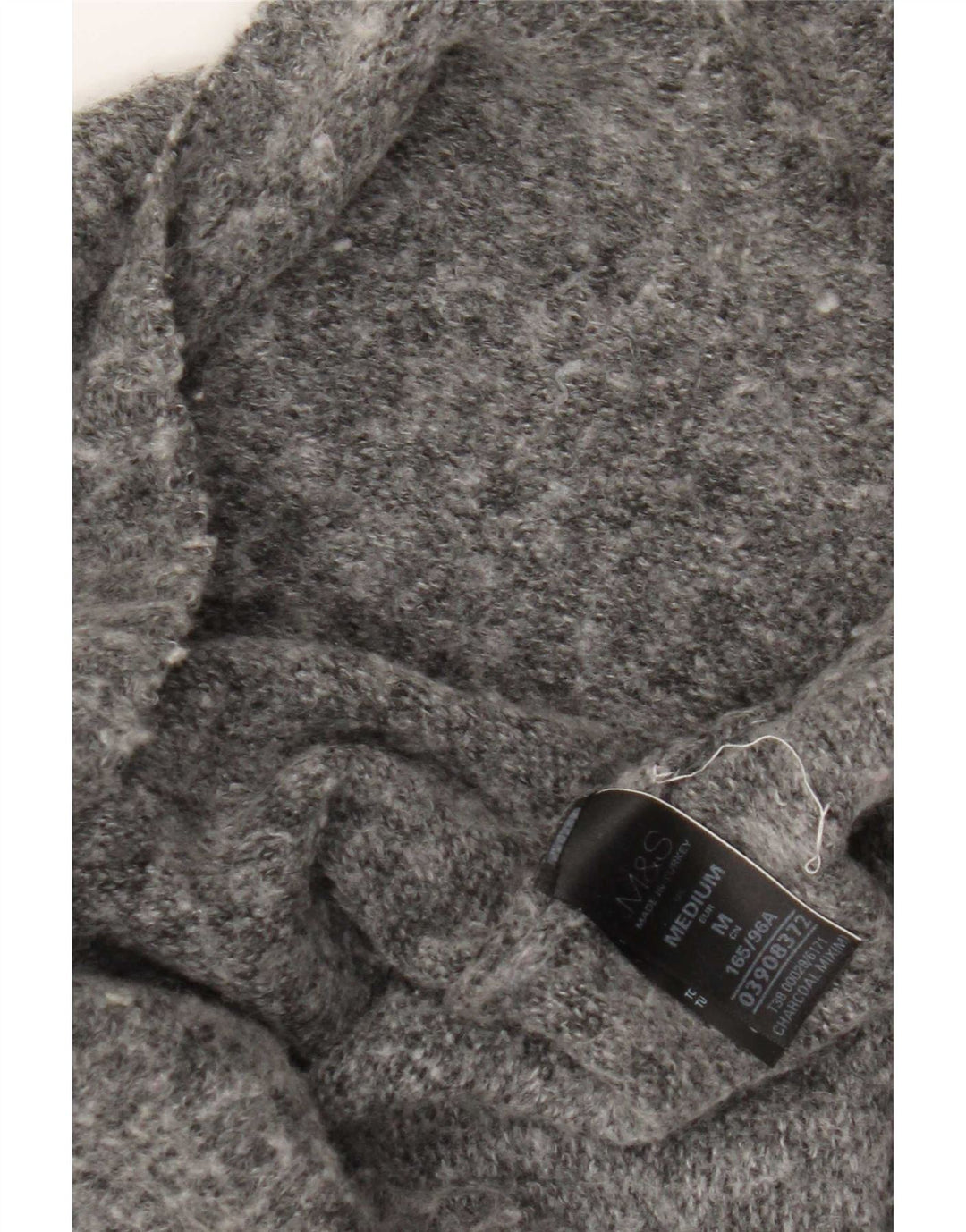 Marks & Spencer Womens Roll Neck Jumper Sweater UK 14 Medium Grey Flecked