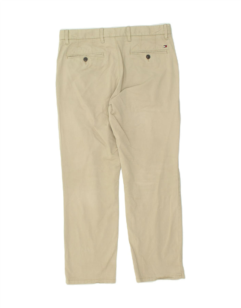 TOMMY HILFIGER Mens Straight Chino Trousers W32 L30 Beige Cotton | Vintage Tommy Hilfiger | Thrift | Second-Hand Tommy Hilfiger | Used Clothing | Messina Hembry 