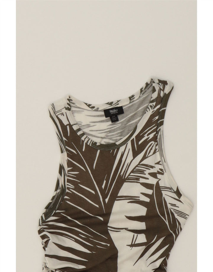 MOSSIMO Womens Abstract Pattern Asymmetrical Dress UK 6 XS Khaki Vintage Mossimo and Second-Hand Mossimo from Messina Hembry 