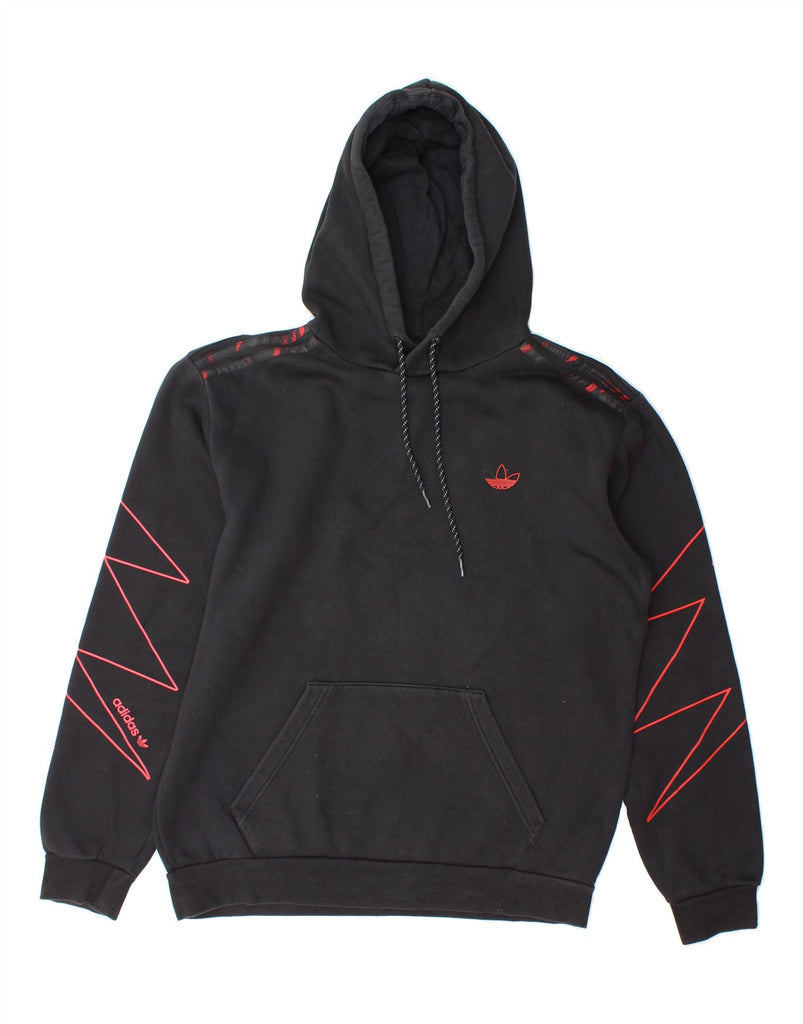 ADIDAS Mens Hoodie Jumper Medium Black Cotton Vintage Adidas and Second-Hand Adidas from Messina Hembry 