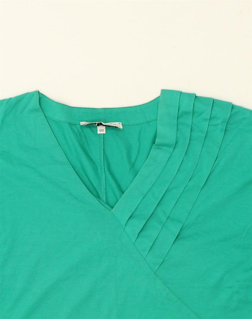 VINTAGE Womens Blouse Top IT 50 XL Green Cotton | Vintage Vintage | Thrift | Second-Hand Vintage | Used Clothing | Messina Hembry 