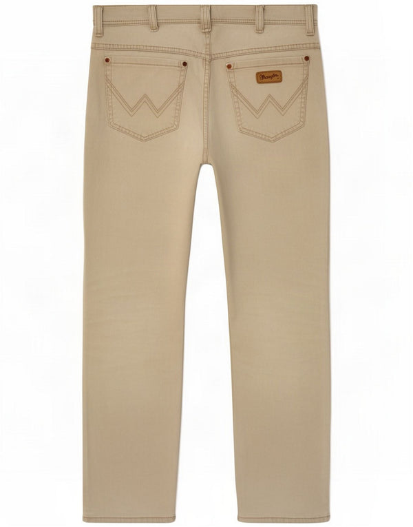 Wrangler Mens Texas Stretch Straight Casual Trousers W36 L32 Green Cotton