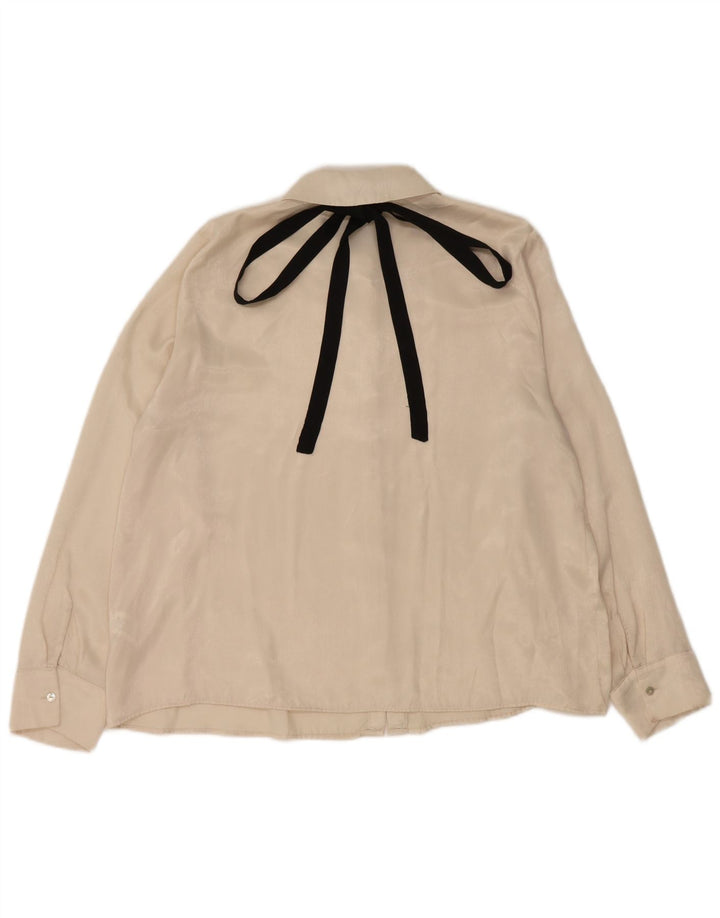 Zara Womens Shirt UK 16 Large Off White Polyester