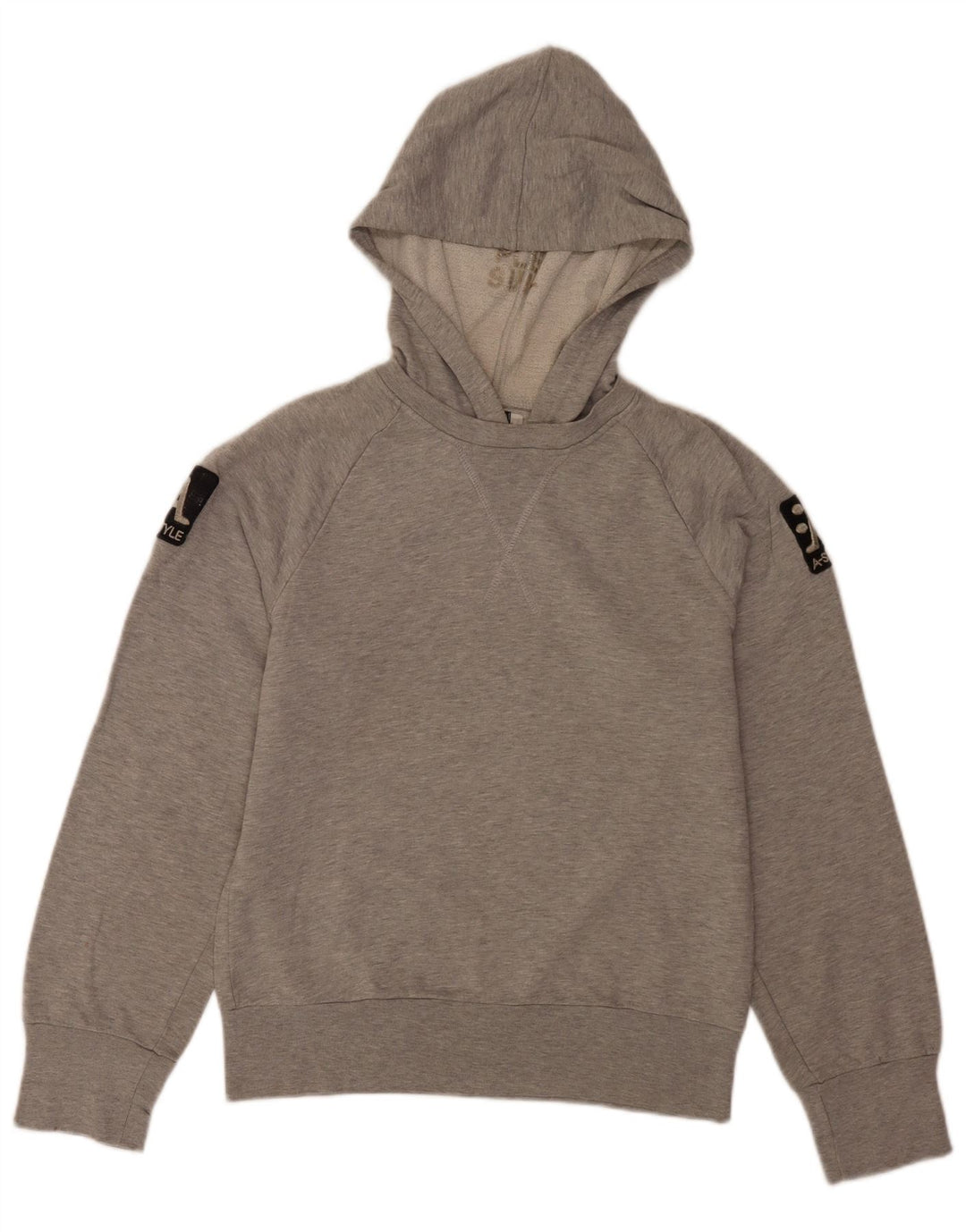 A-Style Mens Graphic Hoodie Jumper Medium Grey Flecked Cotton