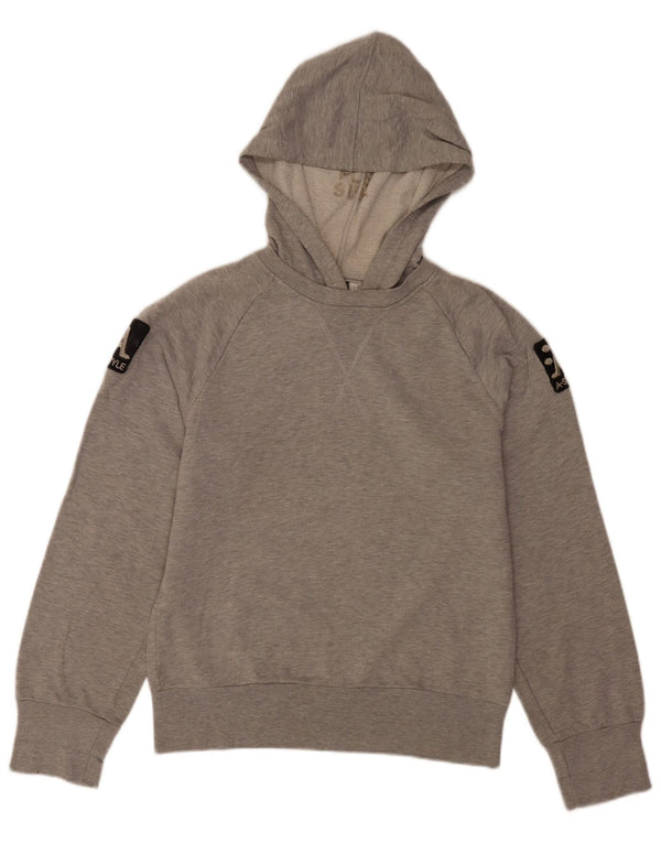 A-Style Mens Graphic Hoodie Jumper Medium Grey Flecked Cotton