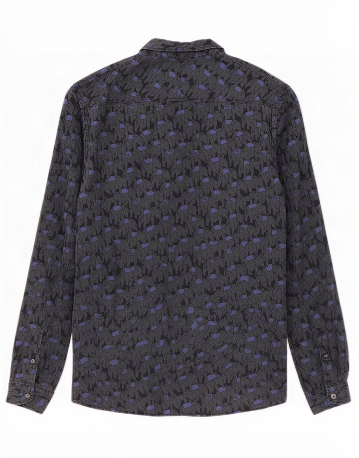 Paul Smith Mens Shirt Large Grey Animal Print Cotton