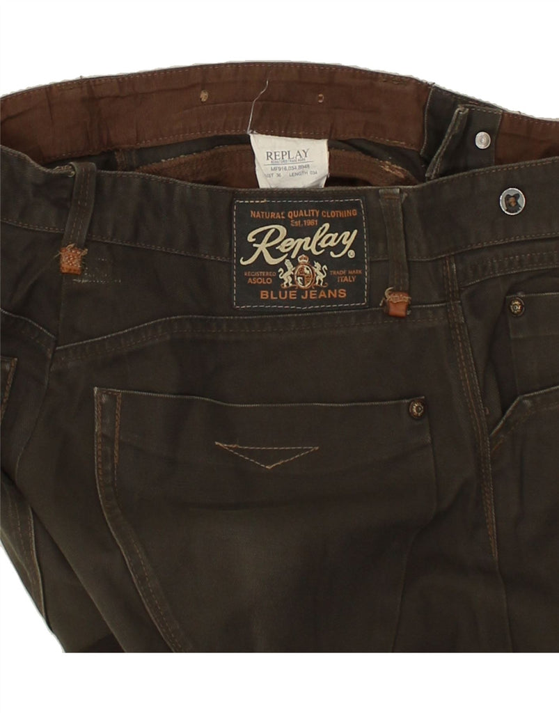 REPLAY Mens Straight Jeans W36 L34  Brown Cotton | Vintage Replay | Thrift | Second-Hand Replay | Used Clothing | Messina Hembry 