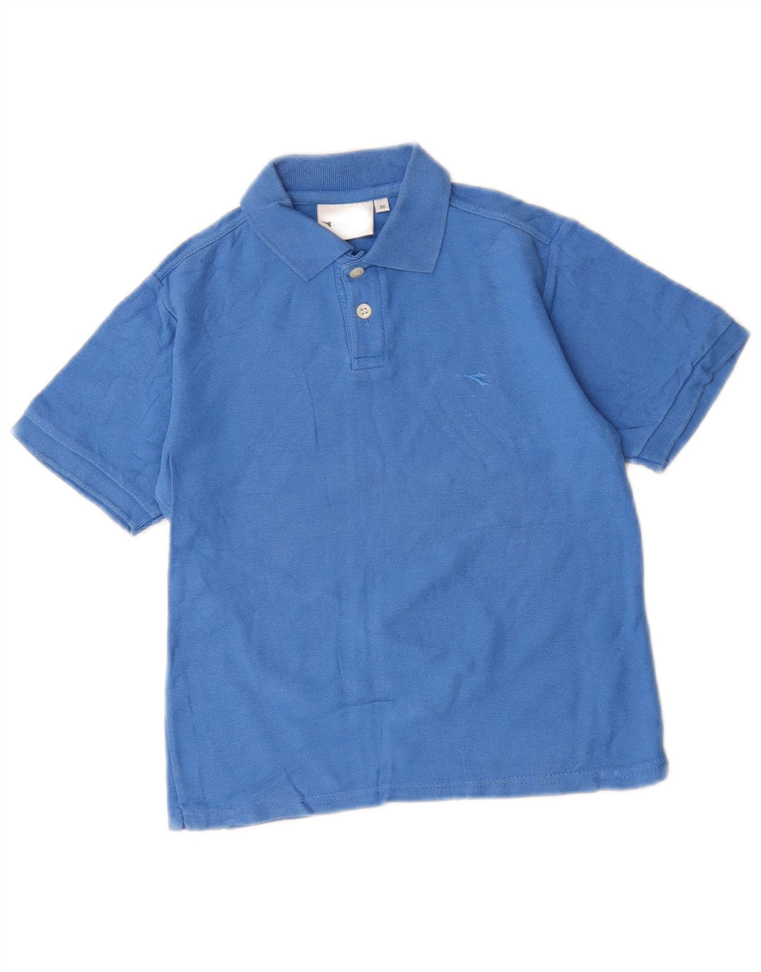 DIADORA Boys Polo Shirt 7-8 Years Medium Blue Cotton
