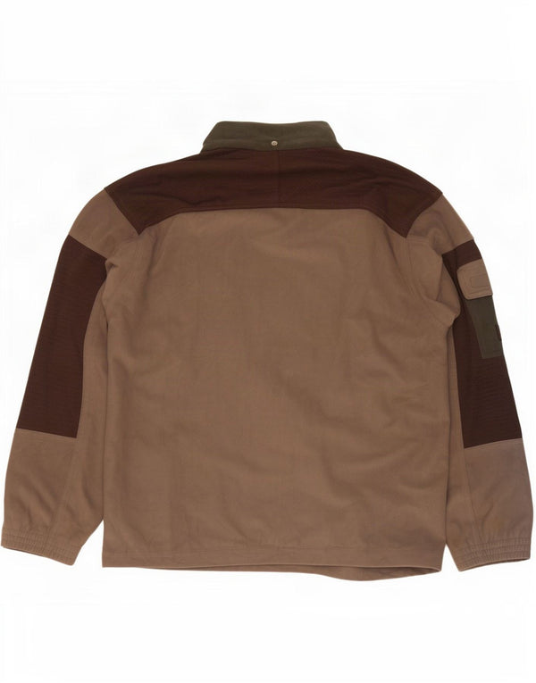 Diadora Mens Tracksuit Top Jacket UK 38 Medium Brown Colourblock Polyester