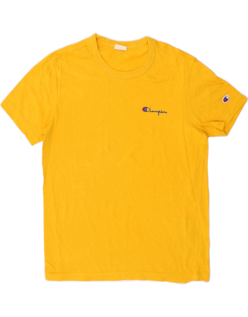 CHAMPION Mens T-Shirt Top XS Yellow Cotton | Vintage Champion | Thrift | Second-Hand Champion | Used Clothing | Messina Hembry 