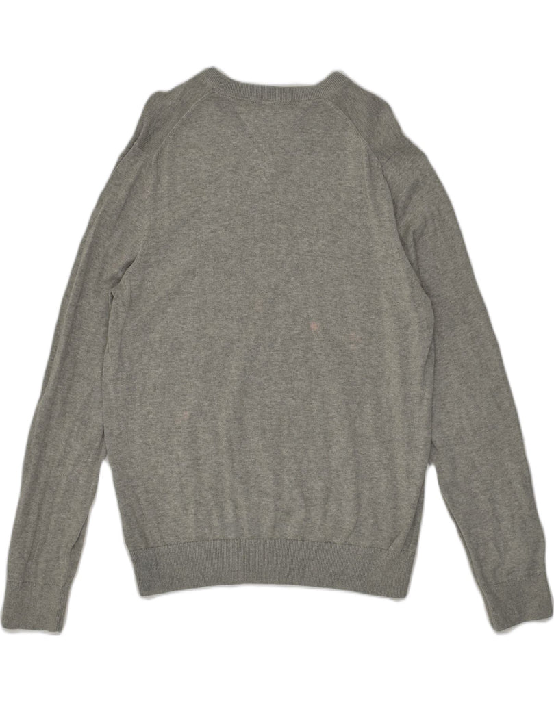 TOMMY HILFIGER Mens V-Neck Jumper Sweater Medium Grey Cotton | Vintage Tommy Hilfiger | Thrift | Second-Hand Tommy Hilfiger | Used Clothing | Messina Hembry 