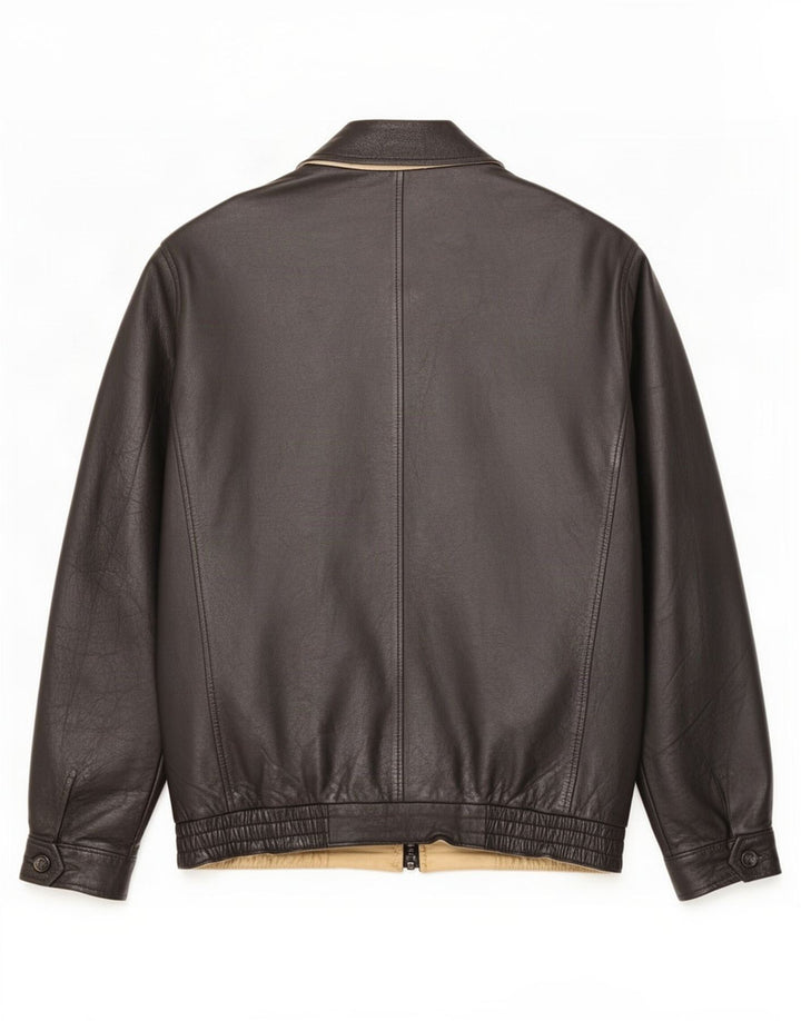 Vagrant Mens Leather Jacket IT 52 XL Black