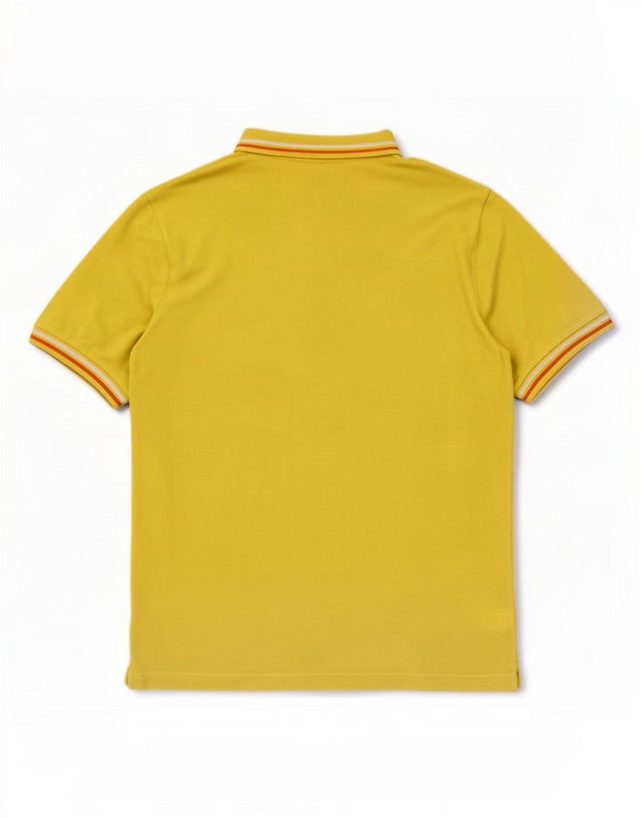 Kappa Mens Polo Shirt Large Yellow Striped Cotton