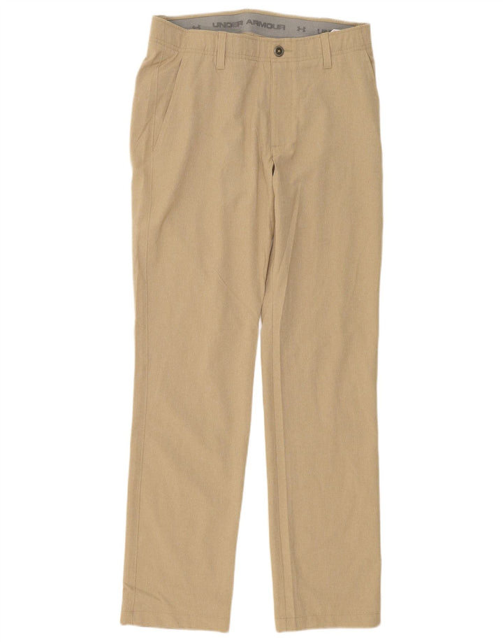 UNDER ARMOUR Mens Straight Chino Trousers W32 L32 Beige Polyester