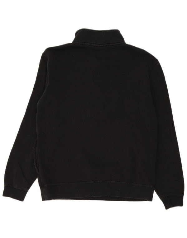 Nike Mens Zip Neck Sweatshirt Jumper Medium Black Cotton
