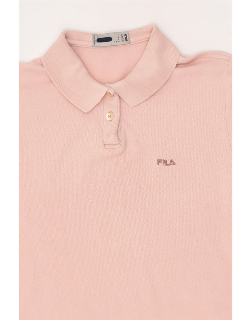 FILA Womens Polo Shirt IT 46 Large Pink Cotton | Vintage Fila | Thrift | Second-Hand Fila | Used Clothing | Messina Hembry 