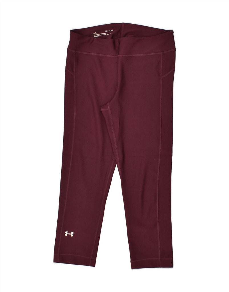 UNDER ARMOUR Womens Heat Gear Capri Leggings UK 8 Small Burgundy | Vintage Under Armour | Thrift | Second-Hand Under Armour | Used Clothing | Messina Hembry 