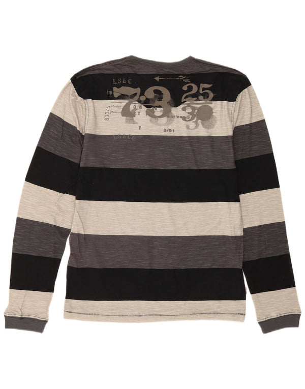 Levi's Mens Graphic Top Long Sleeve Large Multicoloured Striped Cotton