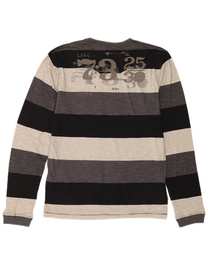 Levi's Mens Graphic Top Long Sleeve Large Multicoloured Striped Cotton
