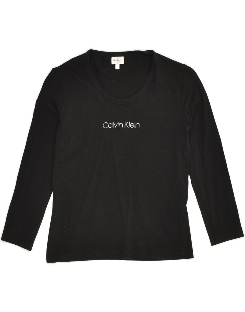 CALVIN KLEIN Girls Graphic Top Long Sleeve 4-5 Years Small Black | Vintage Calvin Klein | Thrift | Second-Hand Calvin Klein | Used Clothing | Messina Hembry 