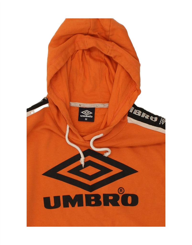 UMBRO Mens Graphic Hoodie Jumper Medium Orange Cotton | Vintage Umbro | Thrift | Second-Hand Umbro | Used Clothing | Messina Hembry 