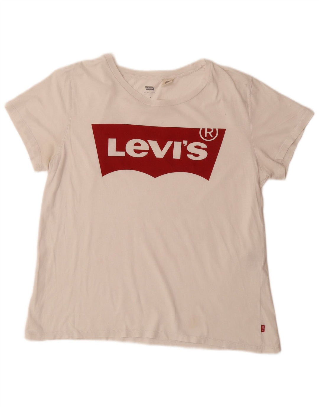 LEVI'S Womens Graphic T-Shirt Top UK 14 Large White
