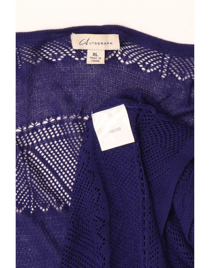 Marks & Spencer Womens Autograph See Through Cardigan Top UK 18 XL Blue
