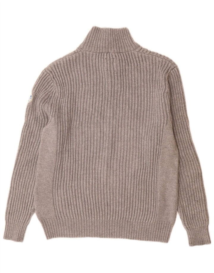 North Sails Mens Button Neck Jumper Sweater XL Grey Cotton
