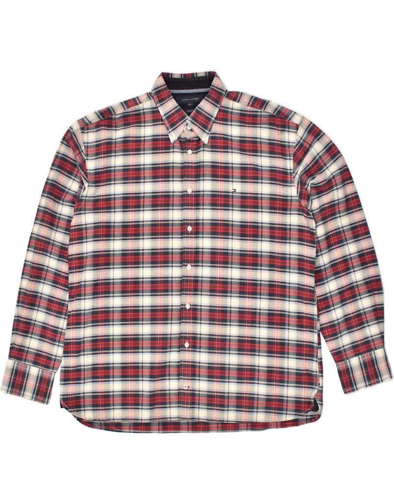 TOMMY HILFIGER Mens Shirt 2XL Red Check Cotton | Vintage Tommy Hilfiger | Thrift | Second-Hand Tommy Hilfiger | Used Clothing | Messina Hembry 