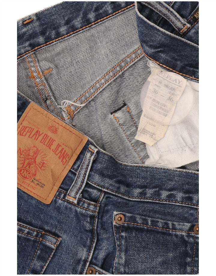 Replay Mens Straight Jeans W36 L36 Blue Cotton