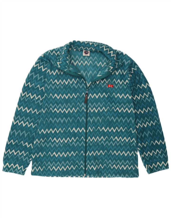 Canada Logan Womens Fleece Jacket UK 18 XL Blue Chevron Polyester